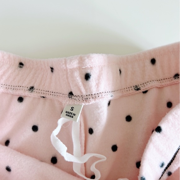 Anne Klein Fleece Pink Polka Dot PJ Set - Size S - Picture 4 of 5